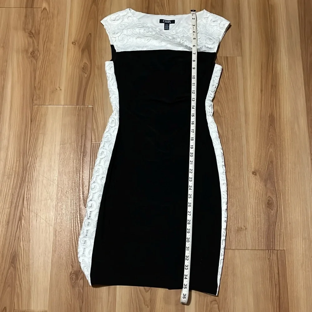 Black and White Cap Sleeve Dress - Picture 4 of 7